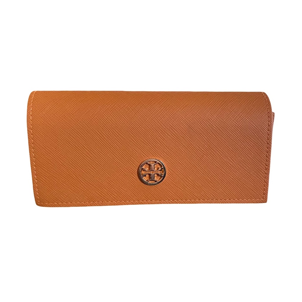 Tory Burch Saffiano Orange Leather Eyeglasses/Sunglasses Case